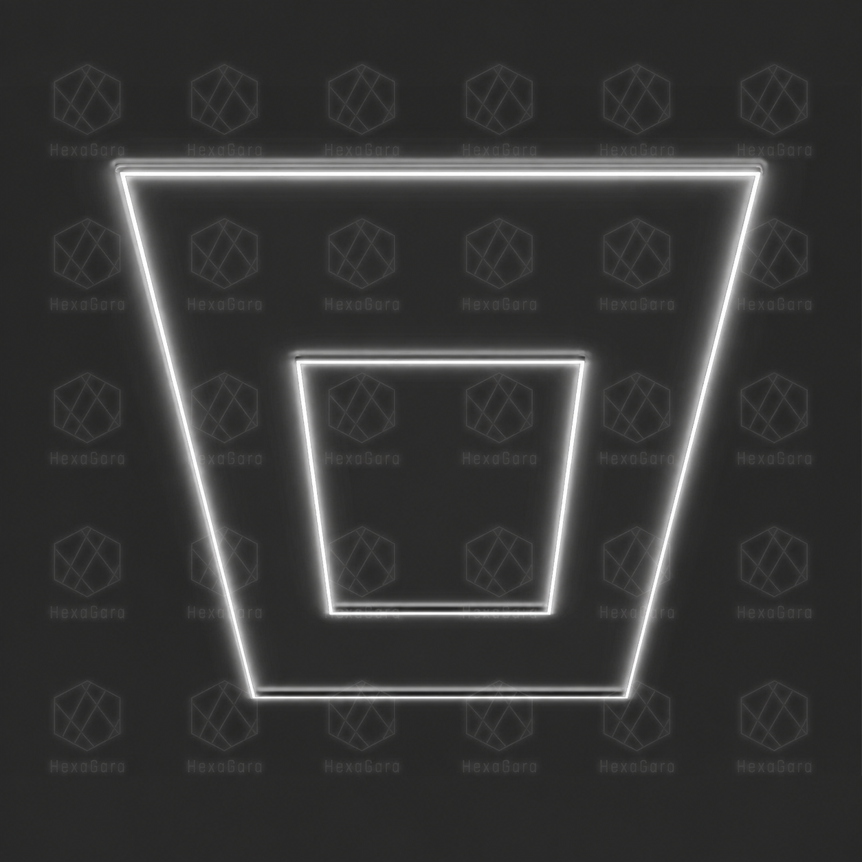 Double rectangular LED light grid in 5000K light