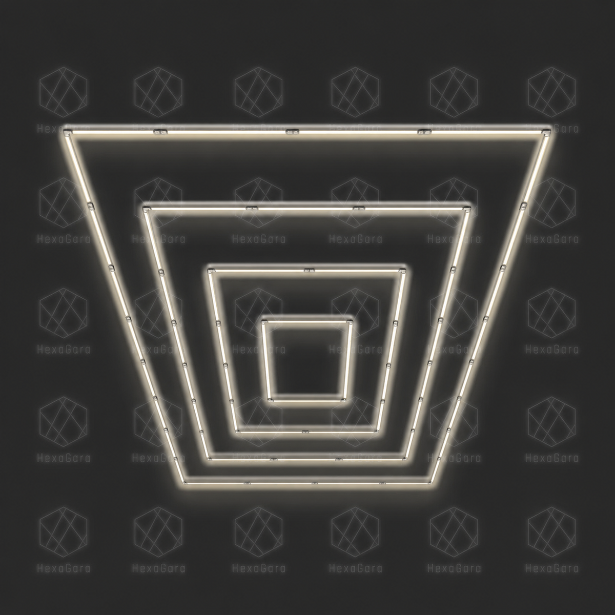 Quadruple rectangular LED light grid in 4000K light