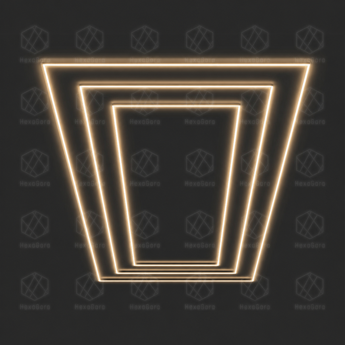 Triple rectangular LED light grid in 3000K light