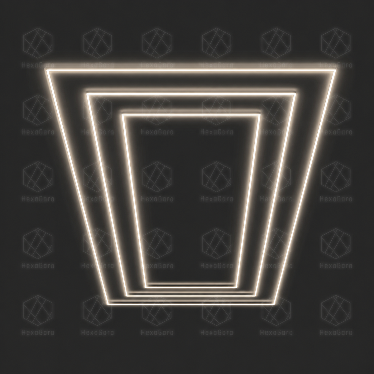 Triple rectangular LED light grid in 4000K light