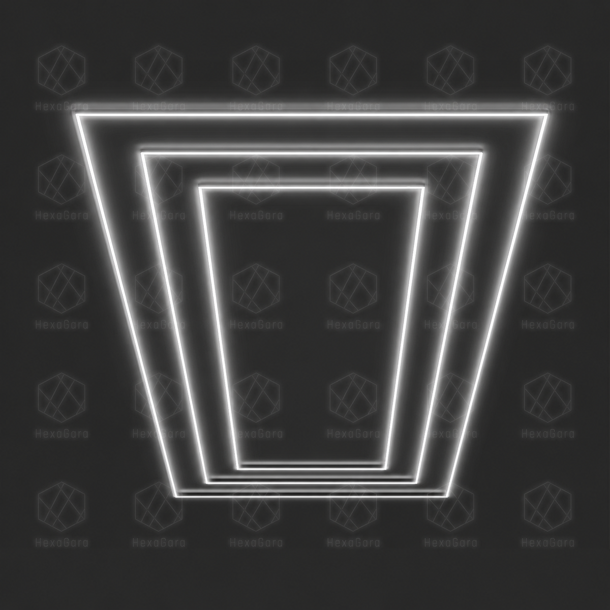 Triple rectangular LED light grid in 5000K light