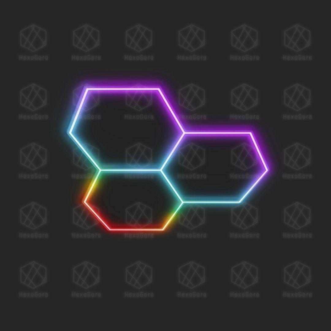 RGB Hexagonal Lights Grid - 3 Hex (Mesh) - HexaGara