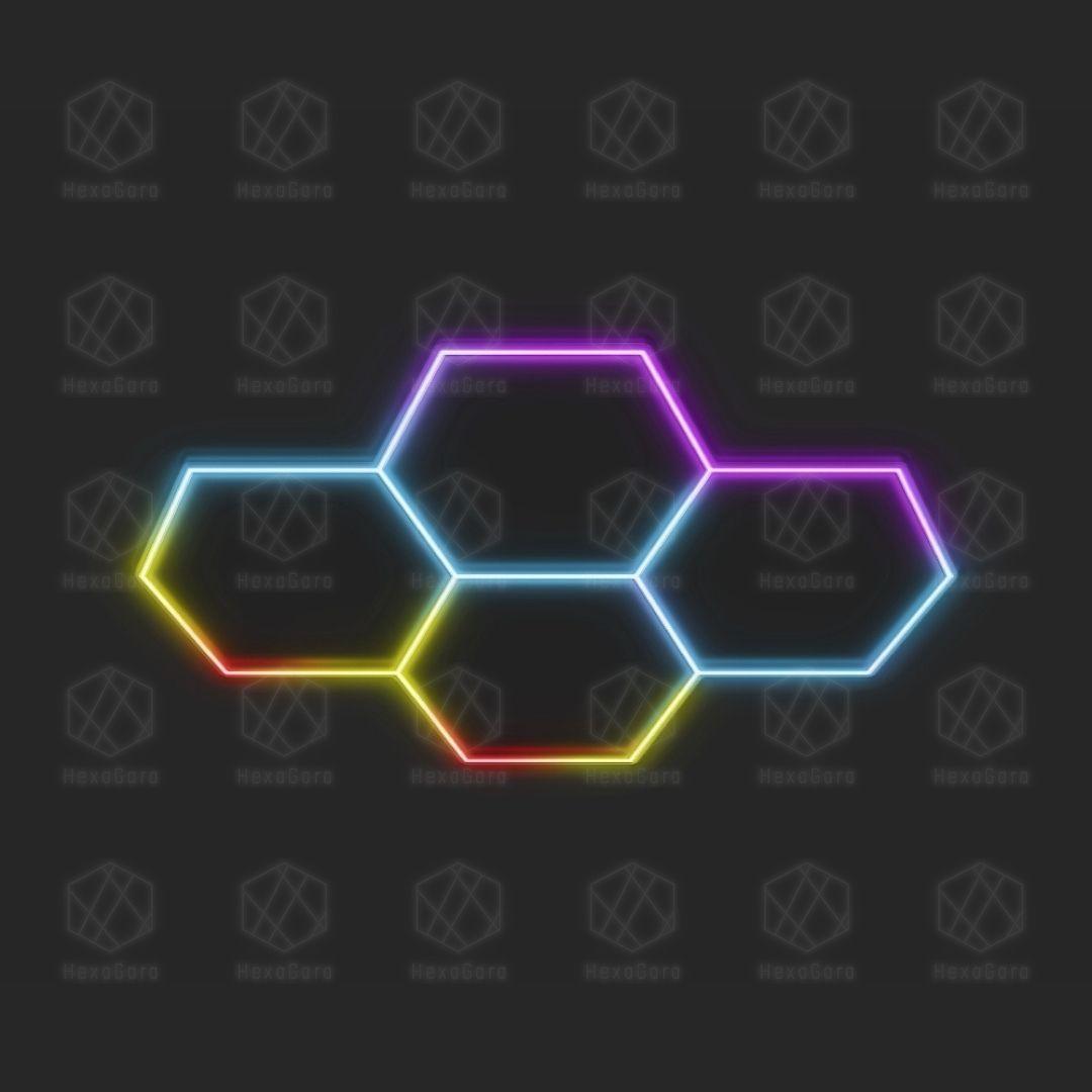 RGB Hexagonal Lights Grid - 4 Hex (Mesh) - HexaGara