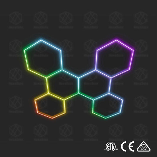 RGB Hexagonal Lights Grid - 6 Hex -