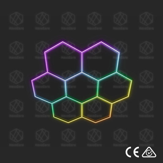 RGB Hexagonal Lights Grid - 7 Hex| Honeycomb