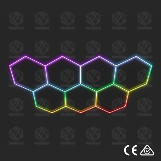 RGB Hexagonal Lights Grid - 7 Hex| Long