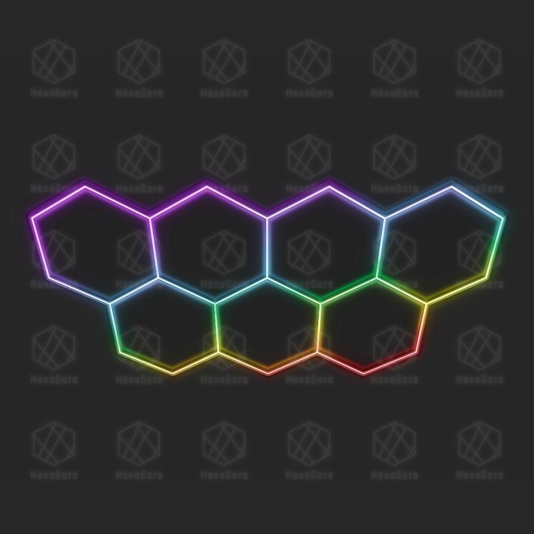 RGB Hexagonal Lights Grid - 7 Hex| Long - HexaGara