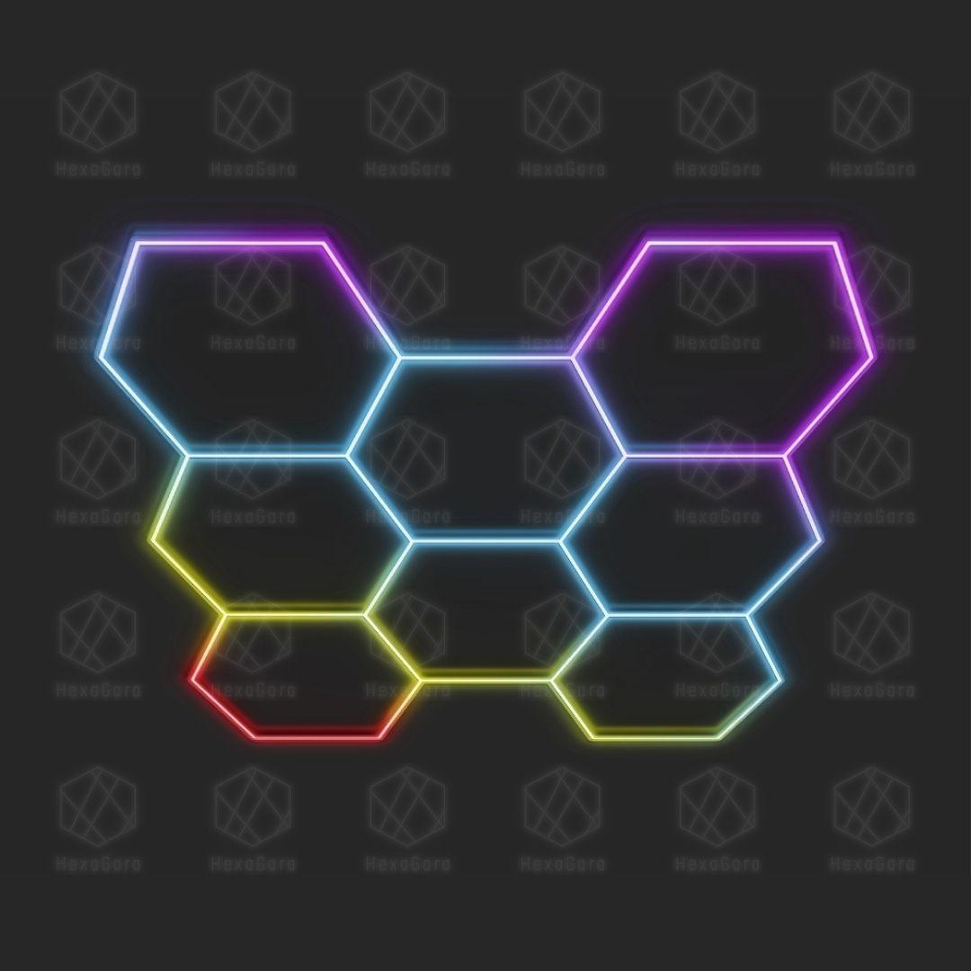 RGB Hexagonal Lights Grid - 8 Hex - HexaGara