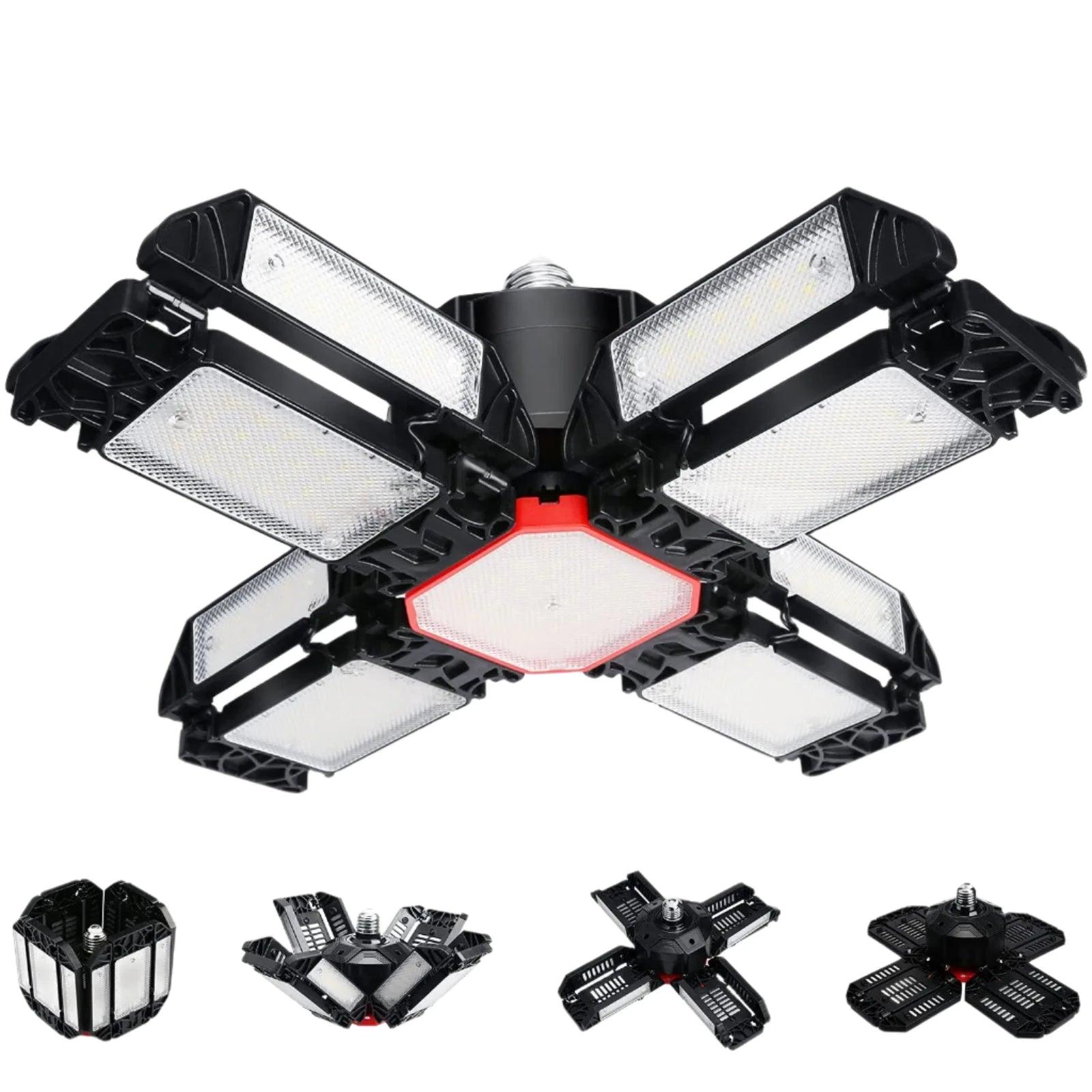 Super Bright Multi-Directional Ceiling Garage Lights - 12 Panels (18k Lumens) - HexaGara