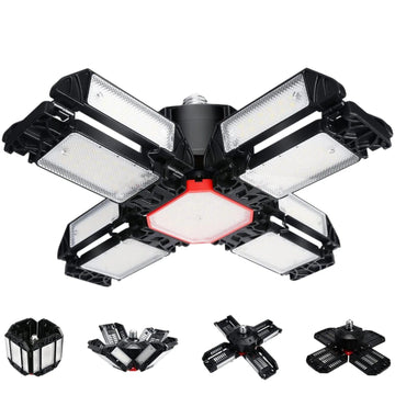 Super Bright Multi-Directional Ceiling Garage Lights - 12 Panels (18k Lumens) - HexaGara