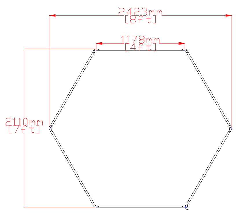 Hexagon Lights - X-Large - 2.4M x 2.1M